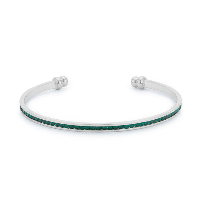 Channel-Set Emerald Green Cubic Zirconia Cuff 33$